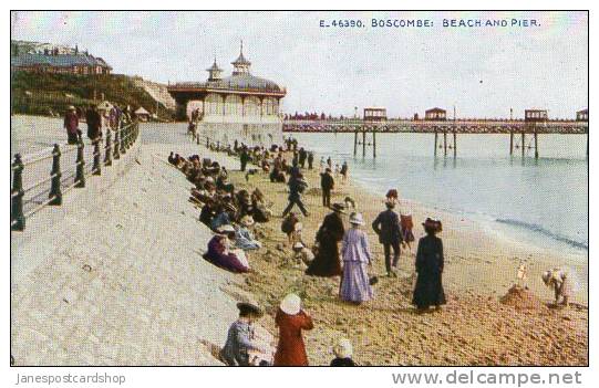 BOSCOMBE BEACH AND PIER - BOURNEMOUTH - HAMPSHIRE - Bournemouth (hasta 1972)