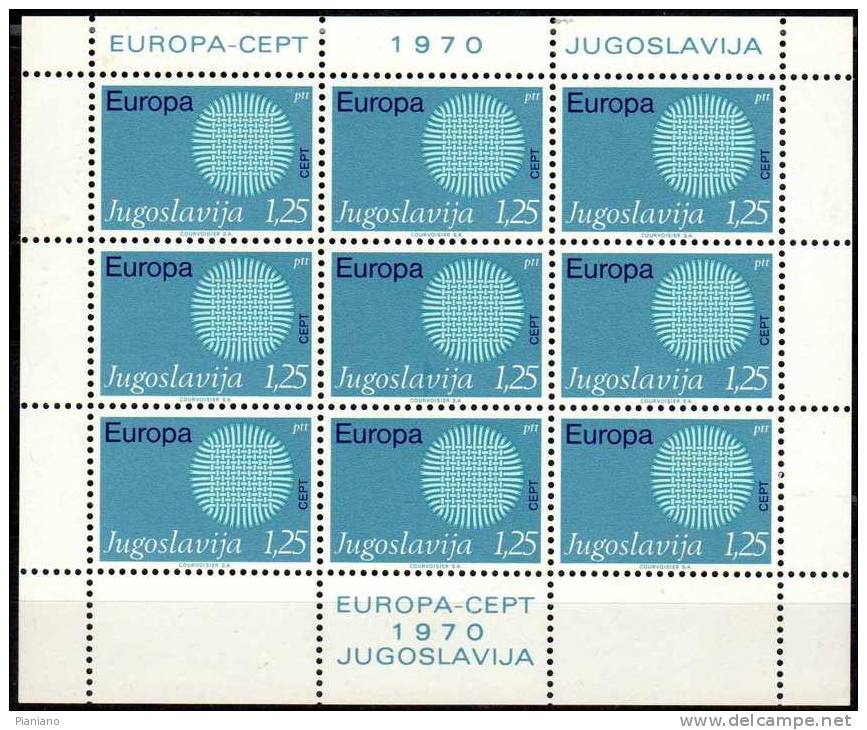 PIA  -  YOUGOSLAVIE   - 1970  : EUROPA    -  (Yv  1269-70 X  9) - Hojas Y Bloques