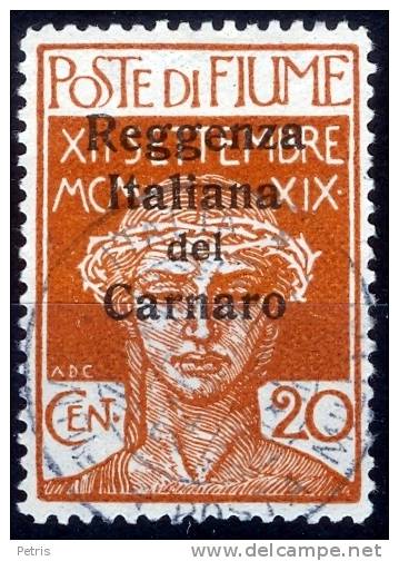 Fiume 1920 Reggenza Italiana Del Carnaro  20c Usato - Lot. 23b - Fiume