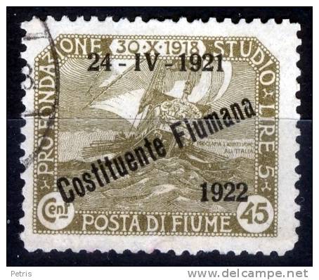 Fiume 1922 Costituente Fiumana 45c Usato - Lo. 28d - Fiume