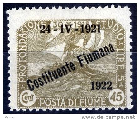 Fiume 1922 Costituente Fiumana 45c MH - Lo. 29a - Fiume