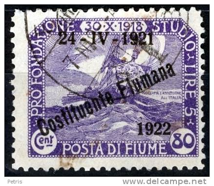 Fiume 1922 Costituente Fiumana 80c Usato - Lo. 29c - Fiume