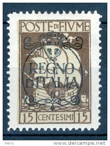 Fiume 1924 Regno D'Italia 15c MH - Lot. 33c - Fiume