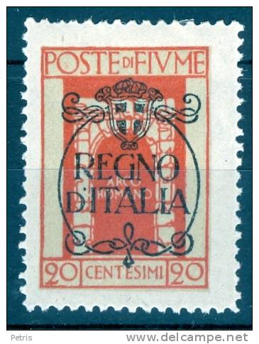 Fiume 1924 Regno D'Italia 20c MH - Lot. 33d - Fiume