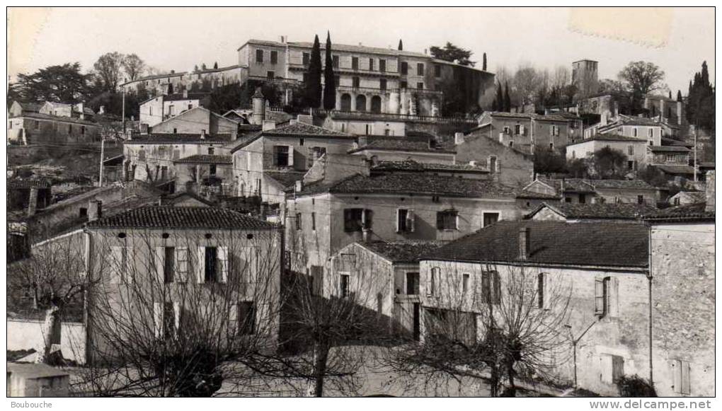 CPSM 47 -POUDENAS Vue Générale Le Château Et L' église - Peu Courante - Autres & Non Classés