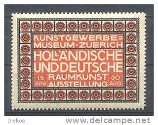 Werbemarke Cinderella Poster Stamp Raumkunst Ausstellung Zürich #29 - Werbung