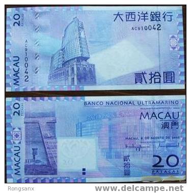 2005 MACAO BANKNOTE 20pta (BANK OF Ultramarino) - Macau