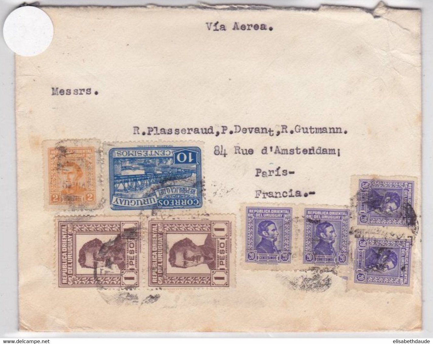 URUGUAY - 1949 - ENVELOPPE COMMERCIALE De MONTEVIDEO Pour PARIS - Uruguay