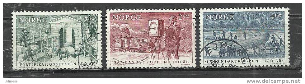 NORWAY 1988 - MILITARY JUBILEA  - CPL. SET -  USED OBLITERE GESTEMPELT - Used Stamps