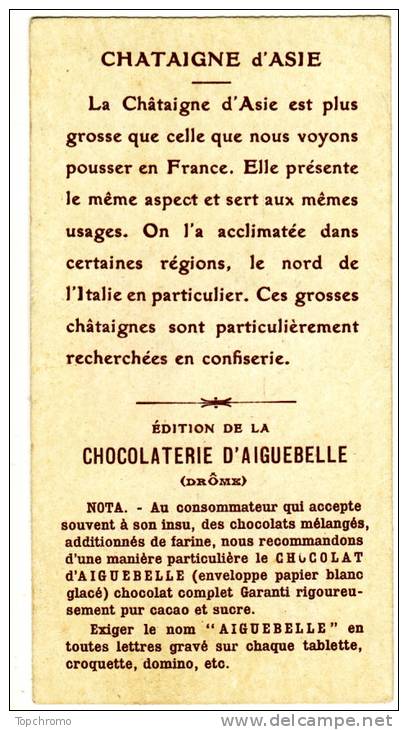 CHROMO Chocolat Aiguebelle Châtaigne D´Asie Confiserie TBE - Aiguebelle