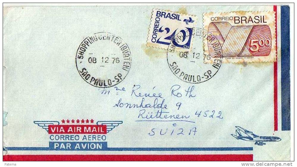 3484  Carta Aérea, Sao Paulo 1976  Brasil  Cover - Cartas & Documentos