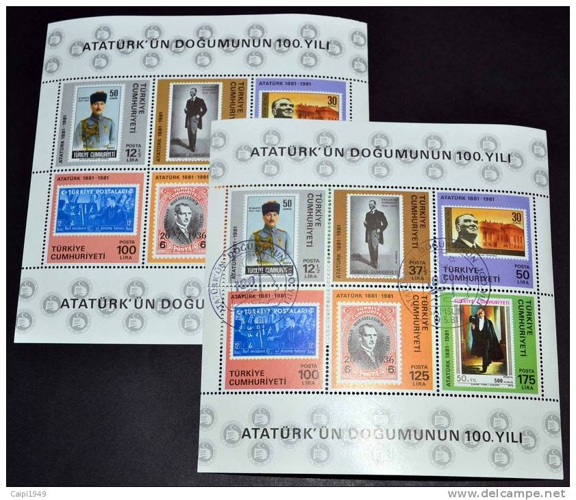 Atatürk-Block 1981 Postfrisch Und Gestempelt. - Used Stamps