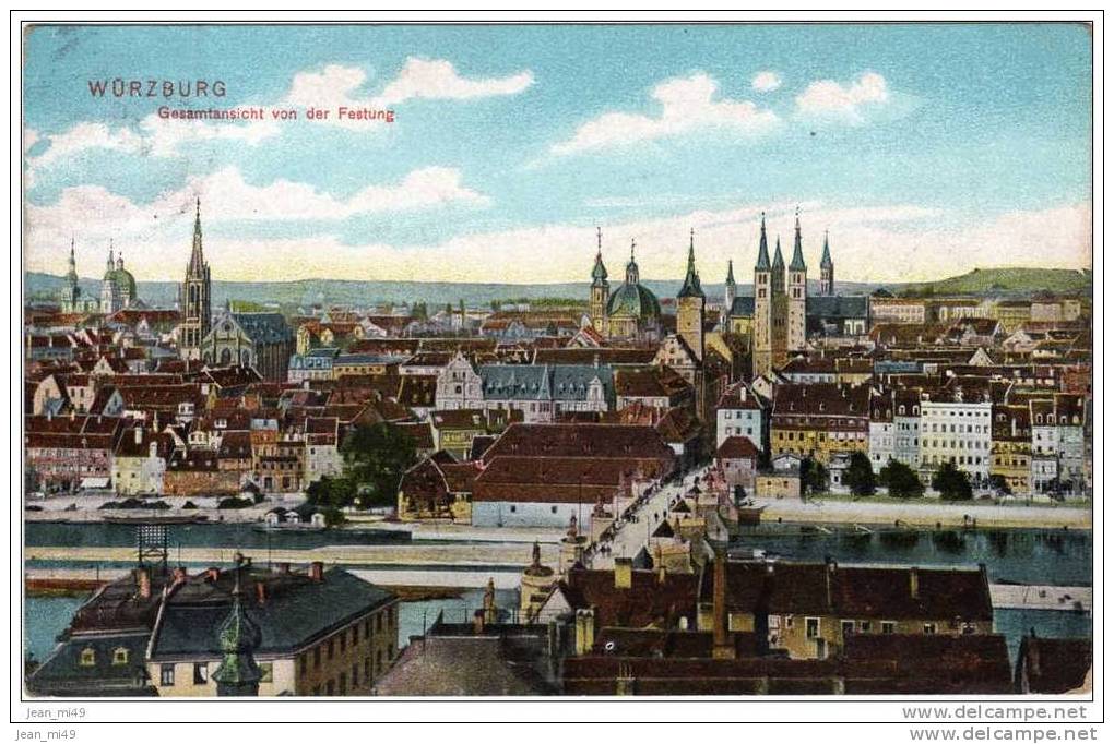 ALLEMAGNE - Wurzburg - LOT DE 2 CARTES -  Gesamtansicht Von Der Festung - Wuerzburg