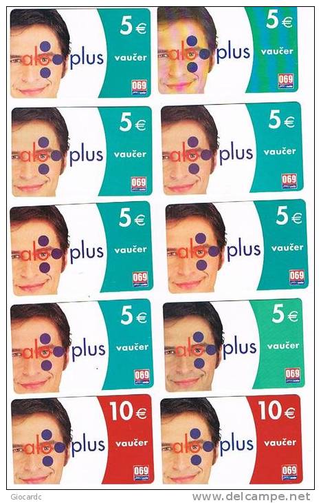 MONTENEGRO - PROMONTE (GSM RECHARGE) - ALO:  LOT OF 10 DIFFERENT  -  USATA  -  RIF. 1569 - Montenegro