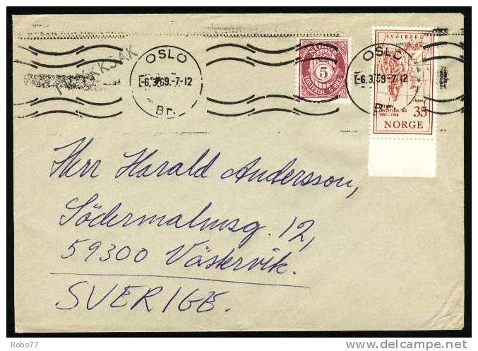 1969 Norway Cover Sent To Sweden.  Oslo 6.3.69. (G36c011) - Briefe U. Dokumente