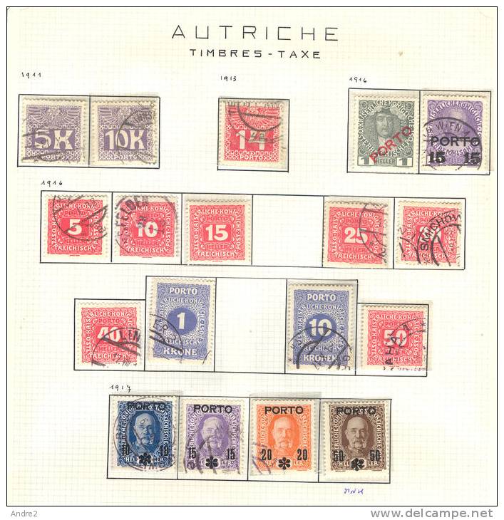 Austria - Autriche - Osterreich - Taxe - Porto-  Lot De Timbres 1894-1917 - Segnatasse