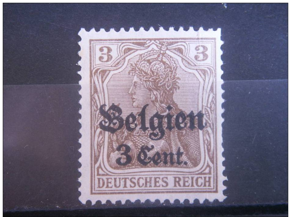 BELGIUM, 1914, MH 3c On 3pf,  GERMANY OCCUPATION, Scott N1 - OC1/25 General Government