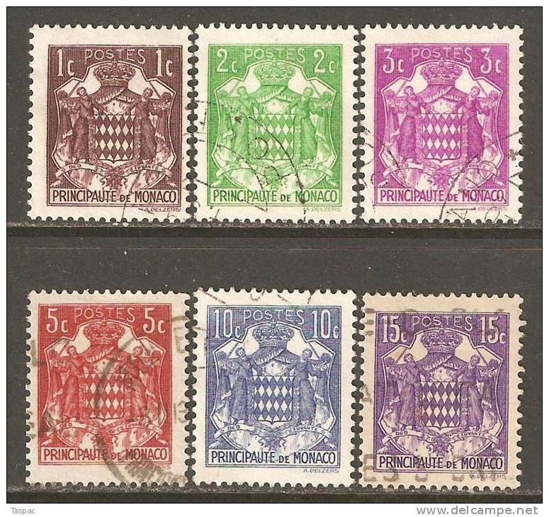 Monaco 1937-39 Mi# 143-148 Used - Neufs