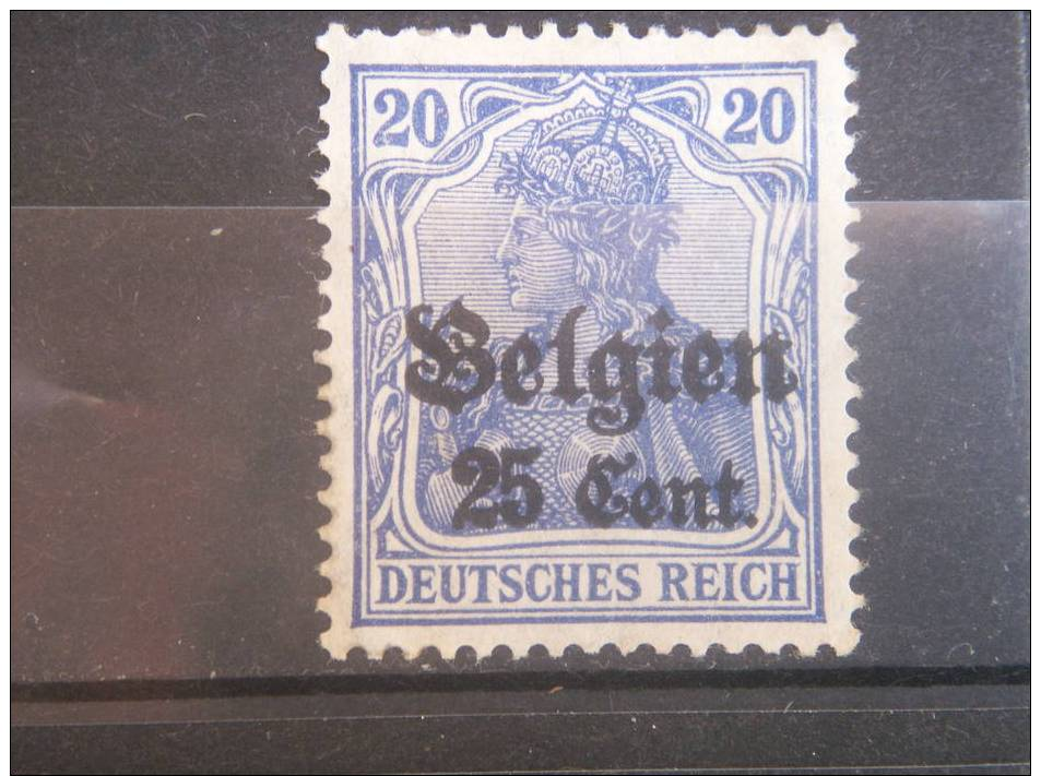 BELGIUM, 1914, MH 25c On 20pf,  GERMANY OCCUPATION, Scott N4 - OC1/25 General Government