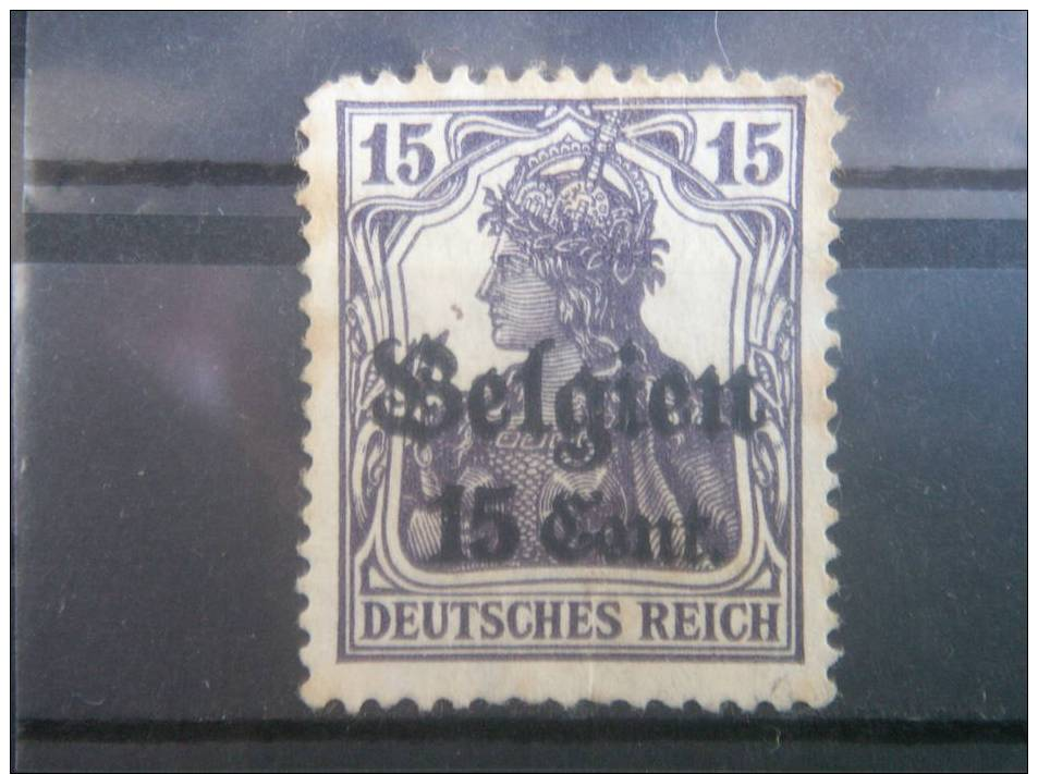 BELGIUM, 1916, Used 15c On 15pf,  GERMANY OCCUPATION, Scott N16 - OC1/25 General Government