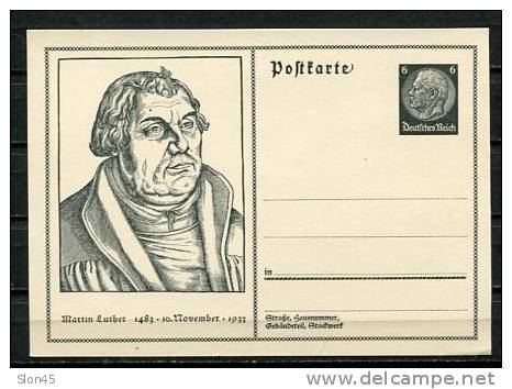 Germany 1933 Nice Martin Luther/Evangelist PSC/Card Unused - Covers & Documents