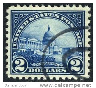 US #572 XF Used $2 US Capitol From 1923 - Used Stamps