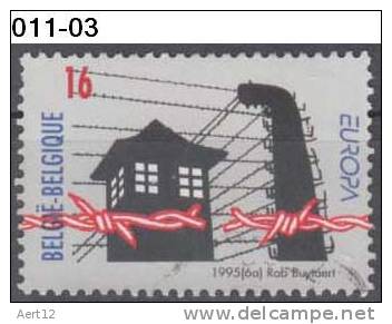 BELGIUM, 1995,  Europa-CEPT, Peace & Freedom, Broken Barbed Wire, Prison Guard Tower; Cancelled (o), Sc. 1581. - 1995