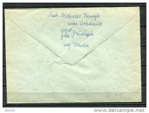 Poland 1950 Wielun Groszy Provincionals T5 On Cover To Warszawa Pair - Covers & Documents