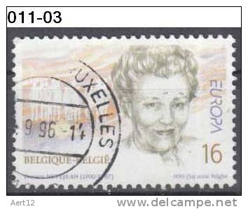 BELGIUM, 1996,  Europa-CEPT, Famous Women; Yvonne Nevejean; Jewish, Cancelled (o), Sc. 1610. - 1996