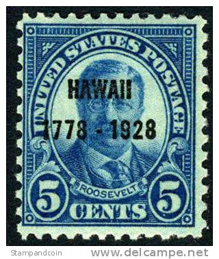 US #648 Mint Hinged 5c Hawaii Sesquicentennial From 1928 - Unused Stamps