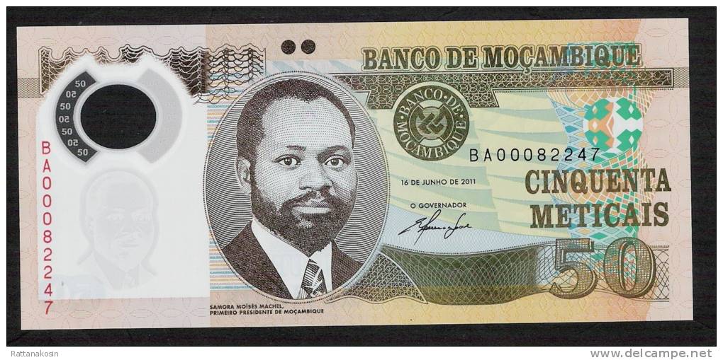 MOZAMBIQUE P150a 50 METICAIS  2011 LOW NUMBER #BA00082246  UNC. - Mozambique