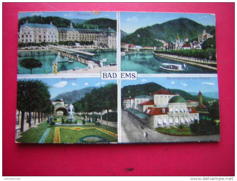 CPA COLORISEE ALLEMAGNE- BAD EMS-MULTI-VUES -VOYAGEE -PHOTO RECTO / VERSO - Bad Ems