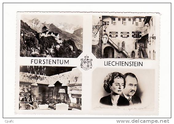 Carte 1950 LIECHTENSTEIN / FURSTENTUM MULTIVUES - Liechtenstein