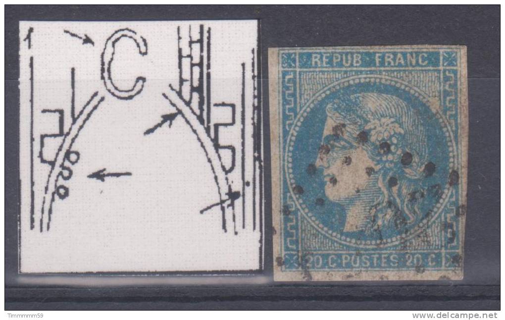 Lot N°16600  N°46 Type III, Report II Case 1, Oblit GC, Ni Pli, Ni Clair, Belles Marges - 1870 Bordeaux Printing