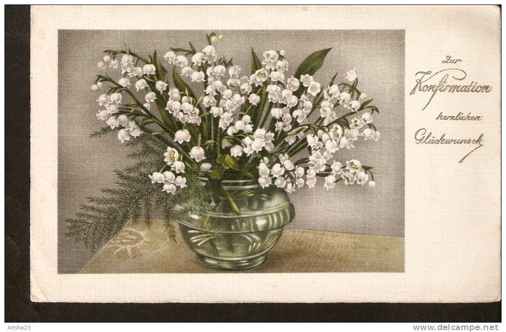 Zur Konfirmation Herzlichen Gluckwunsch - Flowers May-lily Lilly Of The Valley - Communion
