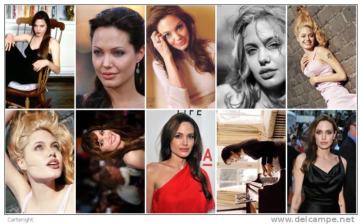 2160 Female Star Angelina Jolie Postkarte Carte Postale Group 10 Diff - Non Classés