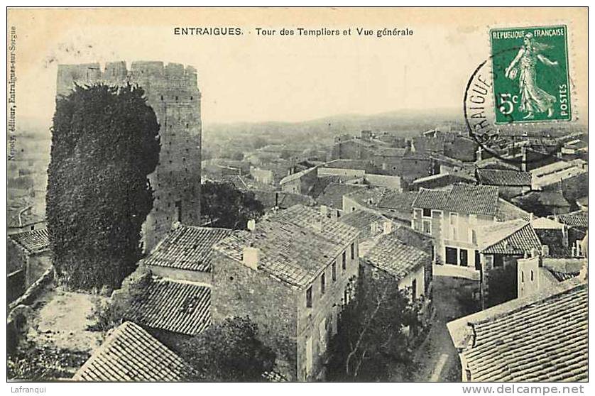 Vaucluse - Ref A128- Entraigues - Tour Des Templiers Et Vue Generale      -carte Bon Etat - - Entraigue Sur Sorgue