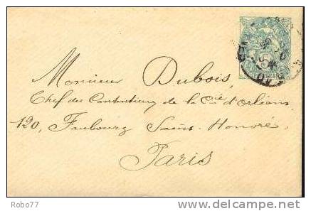 1903 France Cover.  (G03b007) - Enveloppes Types Et TSC (avant 1995)