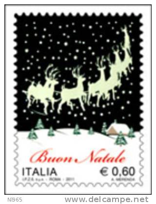 REPUBBLICA ITALIANA  ITALY   ANNO 2011  NATALE NUOVI  MNH ** - 2011-20:  Nuevos