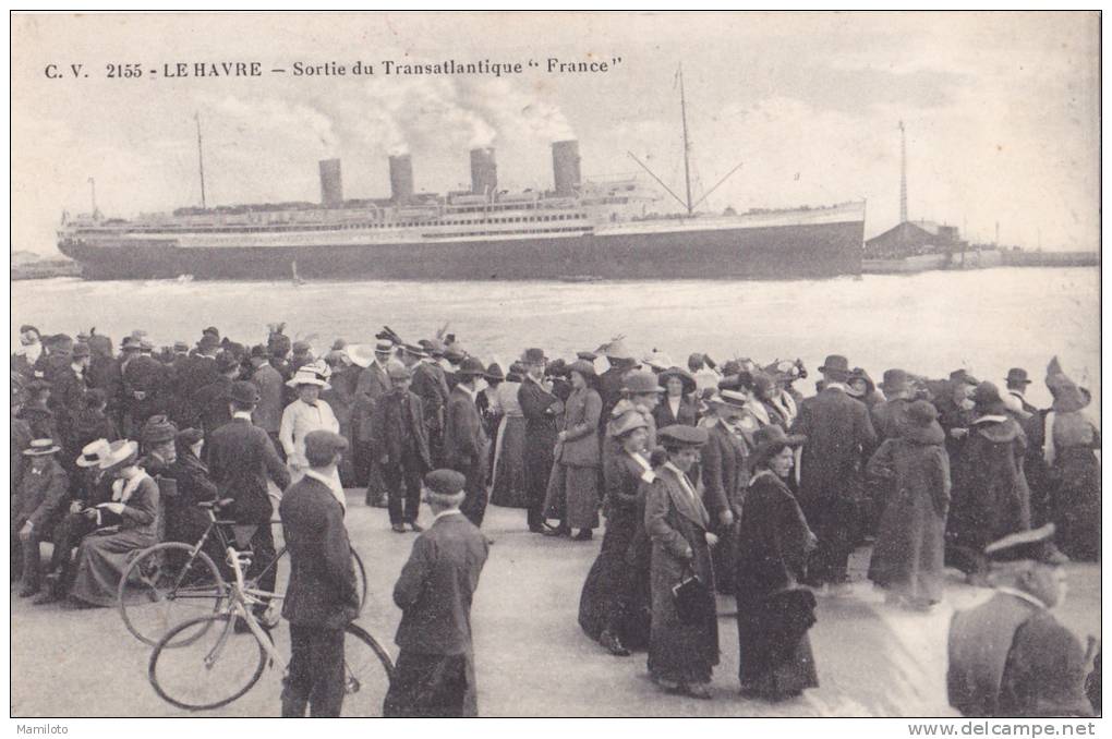 LE HAVRE " Sortie Transatlantique France " Trés Animées - Port