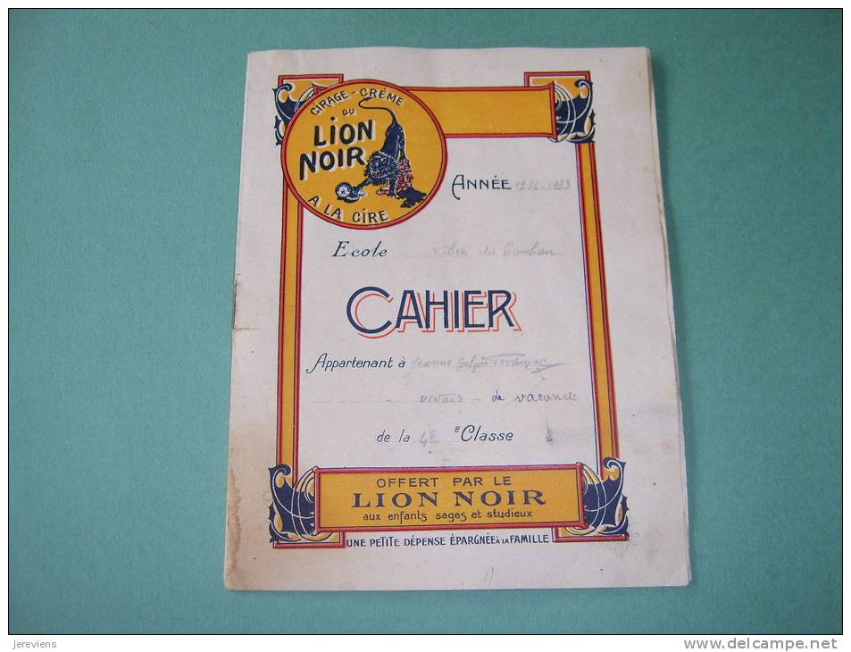 Cahier Lion Noir Ecole Du Cambon Pres St Affrique Aveyron 1923 - Chaussures