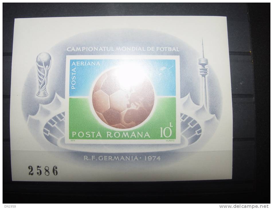 FOOTBALL  WM FUSSBALL ALLEMAGNE 1966 BLOC NON DENTELE ** ROUMANIE  ROMANIA ROMANA - 1974 – Westdeutschland