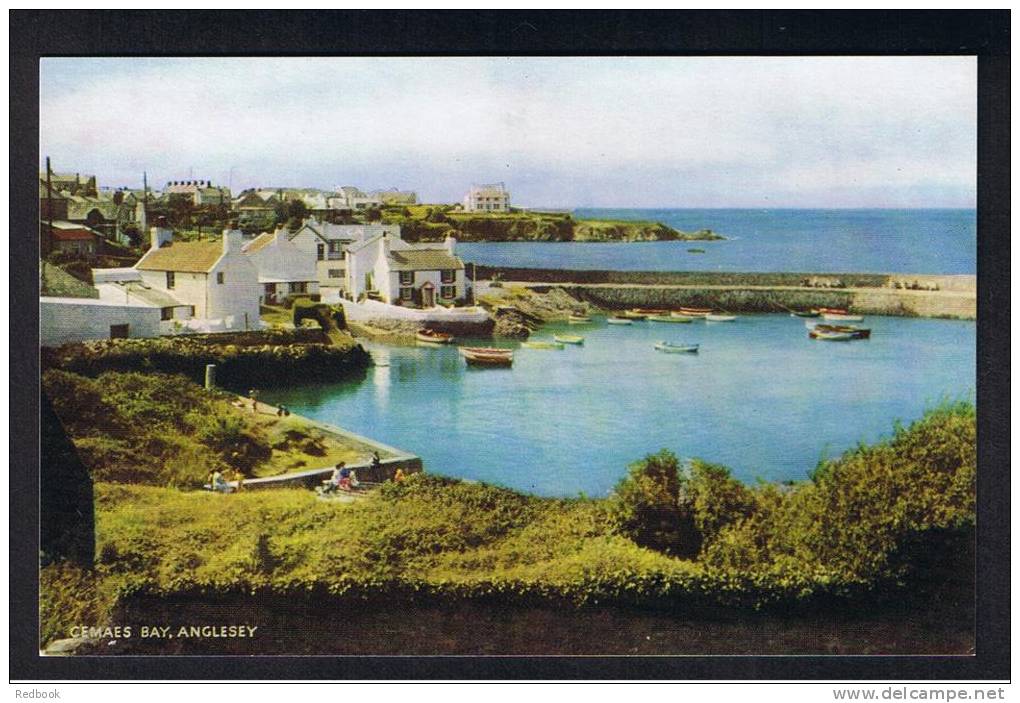 RB 819 - J. Salmon Postcard - Houses &amp; Harbour Cemaes Bay Anglesey Wales - Anglesey