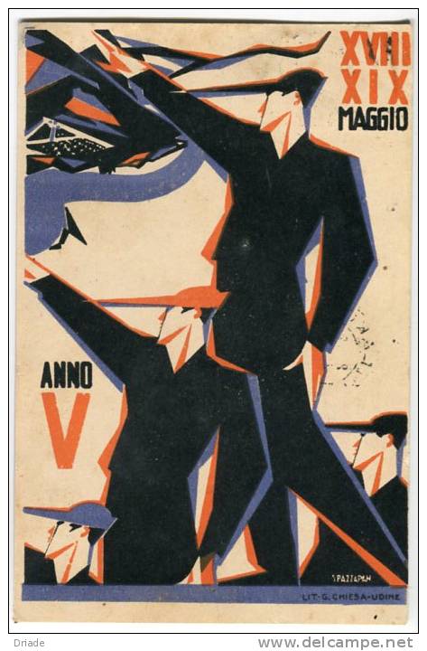 CARTOLINA GRUPPO UNIVERISTARIO FASCISTA GUIDO RESEN GORIZIA ANNO 1927 ILLUSTRATORE SPAZZAN FUTURISTA - Sonstige & Ohne Zuordnung