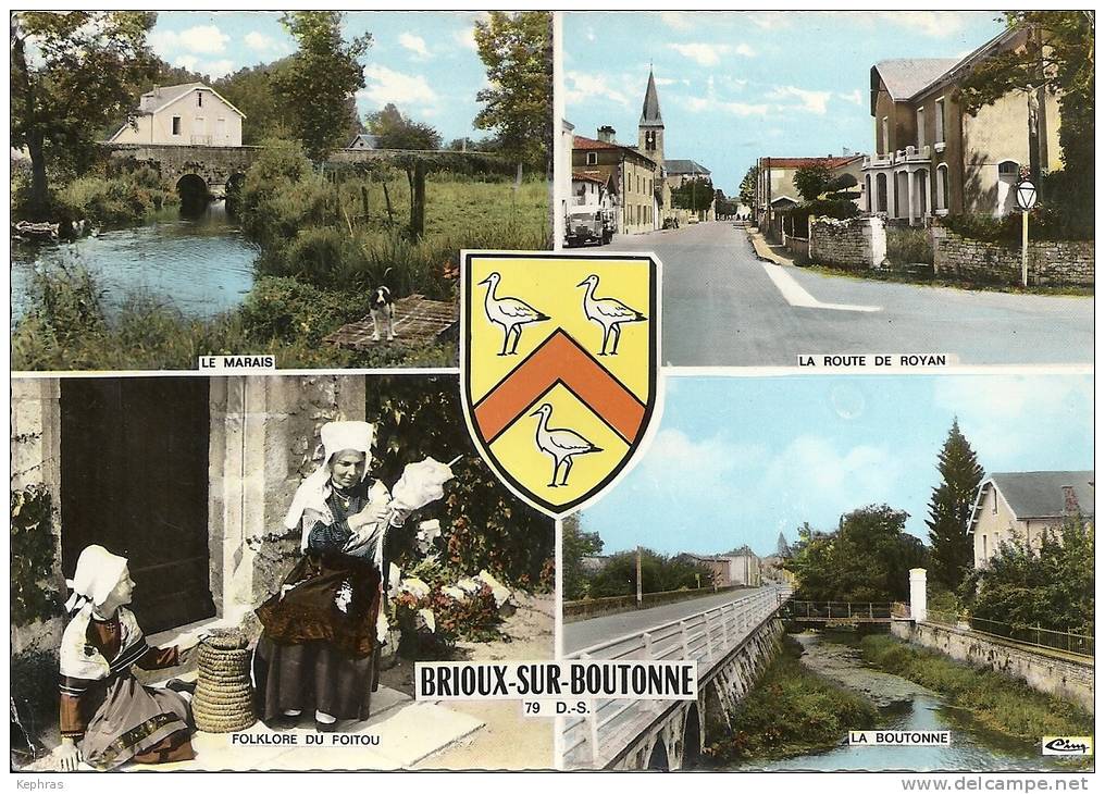 BRIOUX-SUR-BOUTONNE : RARE CPM Multivues - CIM - Cachet De La Poste 1971 - Brioux Sur Boutonne