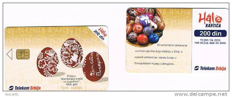 SERBIA - TELEKOM SRBIJA (CHIP) - 2003 EASTER EGGS FROM PRISTINA   -  USED °  -  RIF. 3007 - Alimentazioni