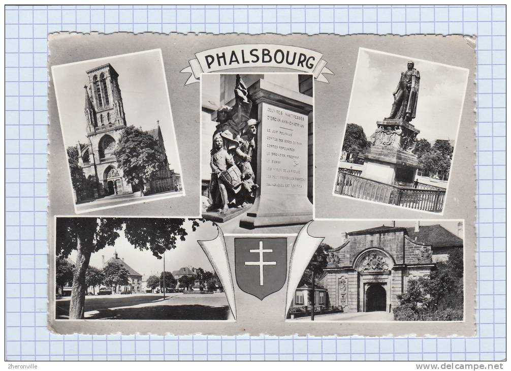 CPSM - PHALSBOURG - L´ Eglise - Monument - Statue - Porte - 1964 - Phalsbourg