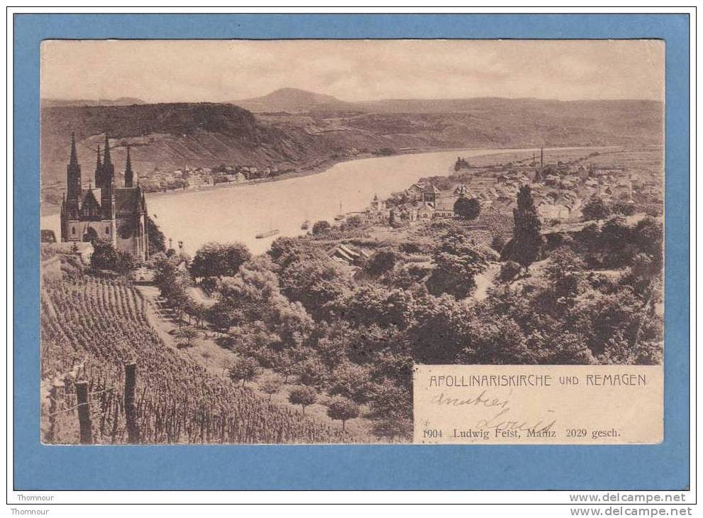 APOLLINARISKIRCHE  Und  REMAGEN  -  1904  - CARTE PRECURSEUR  - ( Trace Pliure Angle Bas Droit ) - Remagen