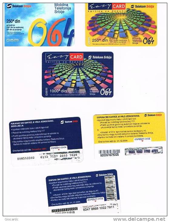 SERBIA - TELEKOM SRBIJA 064 (GSM RECHARGE ) - LOT OF 3 DIFFERENT      -  USED °  -  RIF. 3023 - Autres - Europe