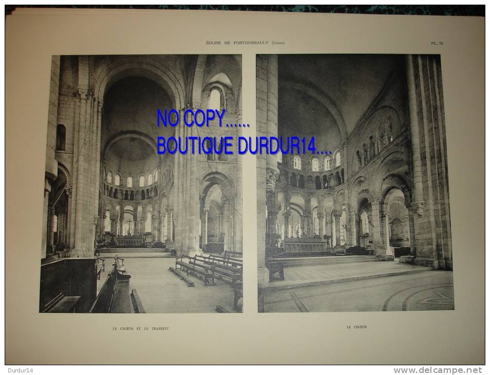 FONTGOMBAULT ( Indre  ) L'Église -  Le Choeur - Le Choeur Et Le Transept  ( 2 PLANCHES... ) - Arquitectura